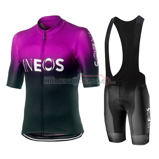 Abbigliamento Ciclismo Castelli Ineos Manica Corta 2019 Nero Viola